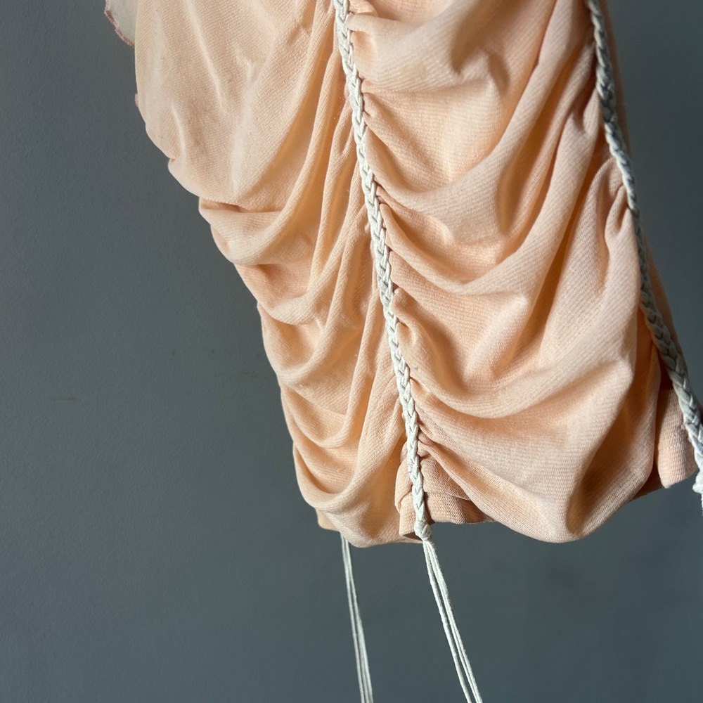 Mesh Ruffled Top - Peach/Light pink - Picture 2 of 6